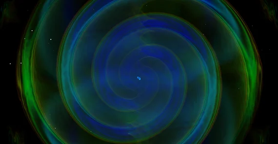 Numerical-relativity simulation of the binary neutron star coalescence and merger which resulted in the detected gravitational wave event GW190425.