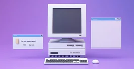 Illustration eines PCs mit zwei Windows-Fenstern