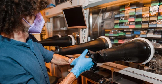 Making solar cells in the lab.