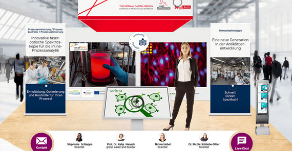 Der virtuelle Stand der Universität Potsdam auf der „analytica“ | Foto: Potsdam Transfer Der virtuelle Stand der Universität Potsdam auf der „analytica“ | Foto: Potsdam Transfer