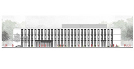 Ansicht West des Instituts für Informatik und Computational Science (Heinle Wischer Gesellschaft für Generalplanung mbH).