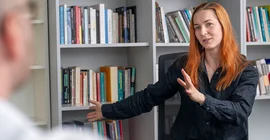 Dr Katharina Rein in her office.