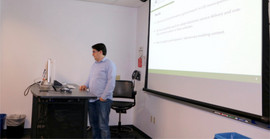 Basanta Thapa during his presentation in den PhD colloquium