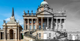 Foto: Philosophische Fakultät – einst und jetzt. Foto: Karla Fritze.