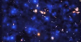 Beobachtungen mit dem MUSE-Spektrographen am Very Large Telescope der ESO zeigen riesige kosmische Reservoirs von atomarem Wasserstoff, die ferne Galaxien umgeben. Foto: ESO/Lutz Wisotzki et al.