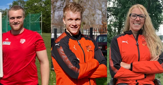 Clemens Prüfer (links), Jacob Schopf (Mitte), Verena Schott (rechts) | Fotos: LSB/Sporthilfe Brandenburg