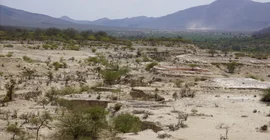 Das Olorgesailie-Becken im Kenia-Grabenbruch, Teil des östlichen Zweigs des ostafrikanischen Grabensystems. Im Hintergrund die hohe Topographie der Randverwerfungen des Rifts. | Foto: Corinna Kalich, Universität Potsdam