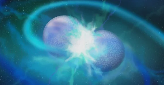 Artistic View of a white dwarf merger.