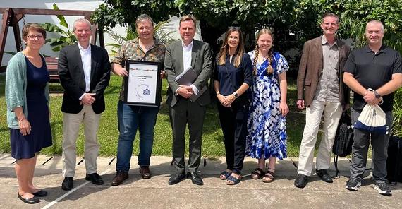 Die Delegation der Universität Potsdam an der German International School Accra in Ghana.