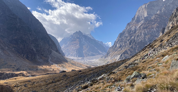 Murgangablagerungen im Mana-Tal Murgangablagerungen im Mana-Tal
