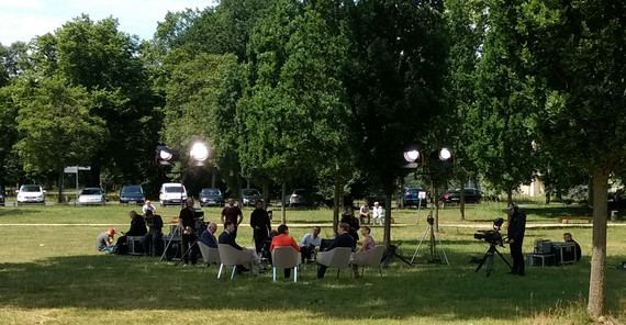 Debatte am Capus Neues Palais für die Phoenix-Sendereihe "Forum Demokratie". Foto: Matthias Zimmermann. Debatte am Capus Neues Palais für die Phoenix-Sendereihe "Forum Demokratie". Foto: Matthias Zimmermann.