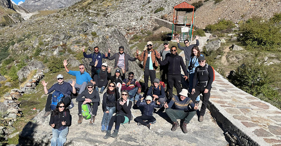 Gruppenfoto während des Aufstiegs. Gruppenfoto während des Aufstiegs.