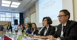 Vertreter von 32 südostasiatischen Hochschulen beim Kick-Off der dritten Phase des ASEAN-QA Projekts an der Universität Potsdam. Foto: Thomas Roese.