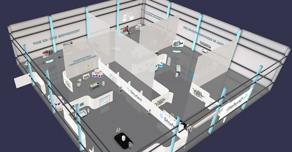 Der für das Projekt geschaffene VR-Raum aus der Vogelperspektive Der für das Projekt geschaffene VR-Raum aus der Vogelperspektive.