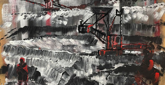 Das Foto zeigt das Kunstobjekt „Tagebau“ von Anton Ruhl