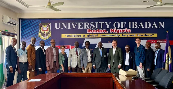 Die Delegation der Universität Potsdam an der University of Ibadan in Nigeria.