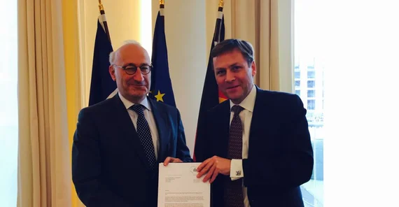 Der französische Botschafter in Deutschland, Philippe Etienne, und der Präsident der Universität Potsdam, Prof. Oliver Günther, Ph.D., Foto: Französische Botschaft