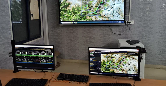 Der Kontrollraum des Frühwarnsystems in Joshimath.