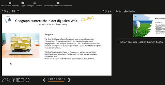 Screenshot aus der ausgezeichneten Vorlesung von Prof. Dr. Nina Brendel. Screenshot aus der ausgezeichneten Vorlesung von Prof. Dr. Nina Brendel.
