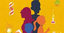 Vier Personen präsentieren Forschung.