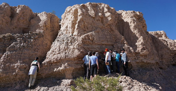Deformierte Seesedimente überlagern die Konglomerate des „Angastaco“ Beckens. © Melanie Lorenz Deformierte Seesedimente überlagern die Konglomerate des „Angastaco“ Beckens. © Melanie Lorenz