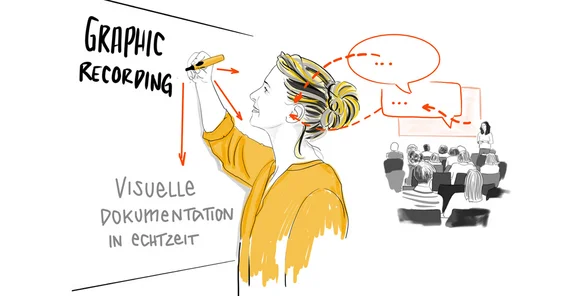 Franziska Schwarz visualisiert Diskussionen und Prozesse | Zeichnung: Franziska Schwarz